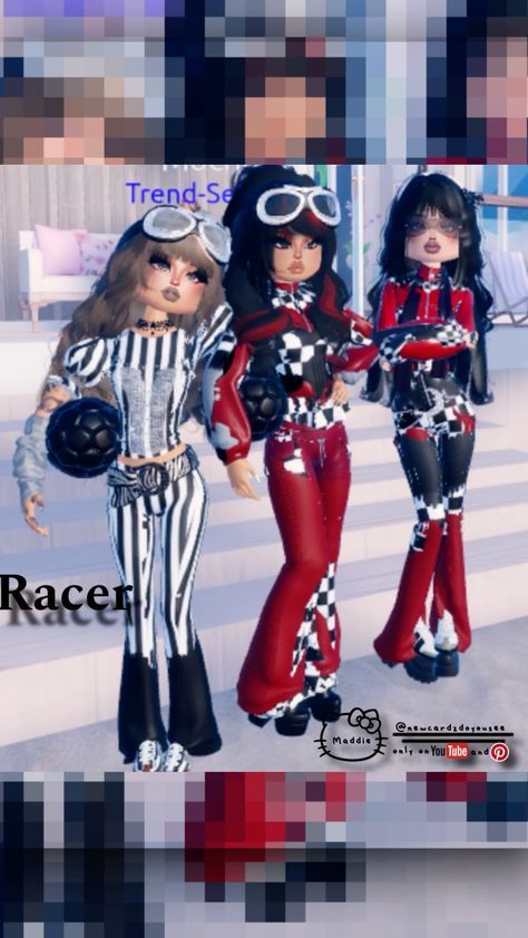 Dress To Impress Racer, Dresses For Dolls, Dti Codes, Dti Outfits, Theme Dress, Motorcycle Outfit, Biker Girl, Gaming Clothes, Handmade Dresses