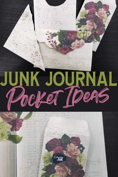 Make Junk Journal, Junk Journal Pockets, Pocket Ideas, Homemade Journal, Journal Pockets, Envelope Book, Bookbinding Tutorial, Watercolor Art Journal, Diy Journal Books