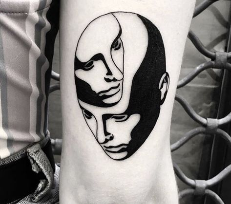 Black And Grey Traditional Tattoo Ideas, Noir Tattoo Style, 50s Inspired Tattoos, Observer Tattoo, Innerbloom Tattoo, Heart Face Tattoo, Surrealism Tattoo Design, Surrealism Tattoos, Surrealism Tattoo