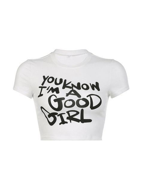 ⚡Buy 2023 Contrast Slogan Printed Crop Top White S under $12.00 in Tops&Tees at AnotherChill.com Online. Style: Casual/Street/Vintage/Sweet/Y2K/Preppy. Fabric Content: Cotton, Polyester, Spandex. Fit Type: Slim fit. Neckline: Crew Neck. Sleeve Length: Short Sleeve. : Embrace the latest trends with our trendy slogan print crop top. Perfect for a casual, street, vintage, sweet, Y2K, or preppy style. Made from a blend of cotton, polyester, and spandex for a comfortable slim fit. Get noticed with it Printed Crop Top, Graphic Crop Top, Y2k Preppy, 2000s Aesthetic, Cropped Tops, Baby T Shirts, Print Crop Tops, Solid Clothes, Y2k Aesthetic