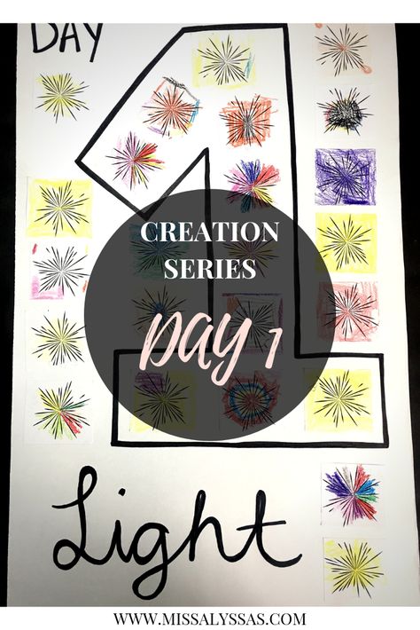 Day 1 of creation. One page lesson! Day 1 Of Creation, Black Construction Paper, Bible Activities, Paper Glue, Craft Day, Class Activities, Bible Crafts, Activity Ideas, Creative Lighting