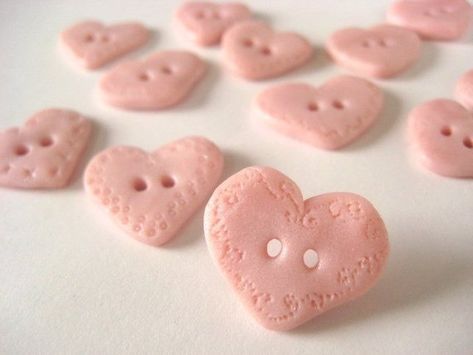 Items similar to Cherished-- pink pearl polymer clay buttons set of 8 on Etsy Fimo Buttons, Dolly Madison, Polymer Clay Buttons, Clay Buttons, Polymer Project, Button Creations, Handmade Buttons, Poly Clay, Cool Buttons