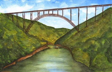 Iron Bridge, New River Gorge, The Gorge, New River, Rock Art, Stained Glass, Bridge, Glass, Art