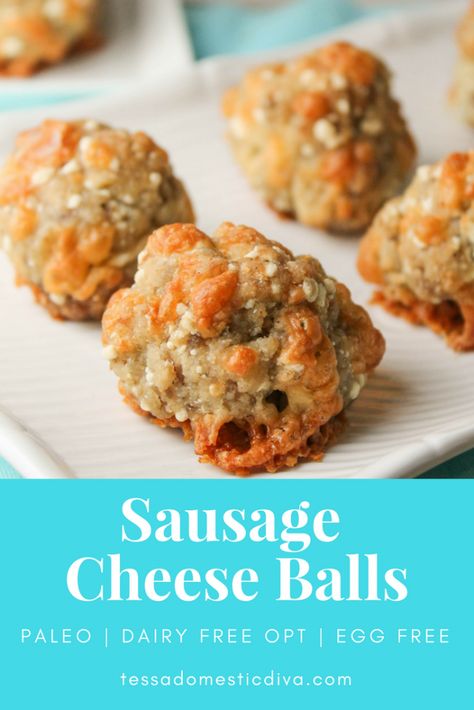 Df Appetizers, Sausage And Cheese Biscuits, Paleo Sausage, Sausage Cheese Balls, Paleo Appetizers, Road Trip Food, Paleo Recipes Breakfast, Carrot Muffins, Hiking Food