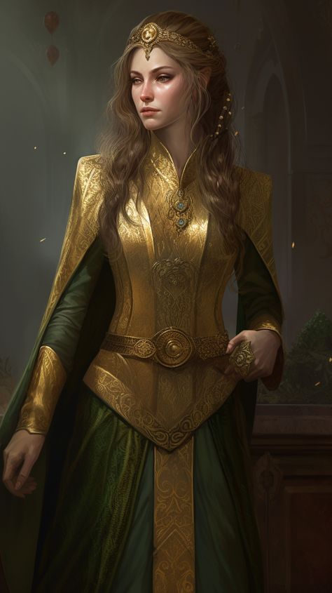 Dnd Queen Art, Half Elf Noblewoman, Medieval Queen Art, Elven Princess Art, Female Noble Character Art, Elf Noblewoman, Dnd Queen, Dnd Noble Woman, Noble Woman Art