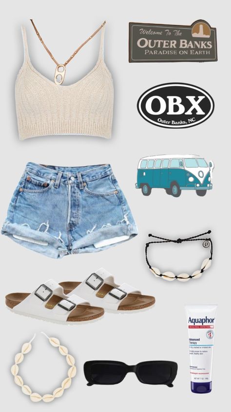 Outer Banks Vacation Outfits, Pogues Outfits, Pouge Life Outfit Aesthetic, Pouge Style Outfit, Pouge Outfits Ideas, Pogue Outfits Ideas, Outerbanks Outfit Inspiration, Obx Outfit Ideas, Summer Outfits Obx Style