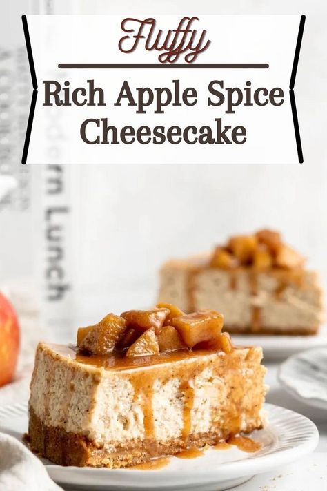 Apple Cider Cheesecake Recipe, Cheesecake Ideas, Cheese Burrito, Spice Cheesecake, Apple Compote, Caramel Apple Spice, Fluffy Cheesecake, Gingerbread Cheesecake, Fall Deserts