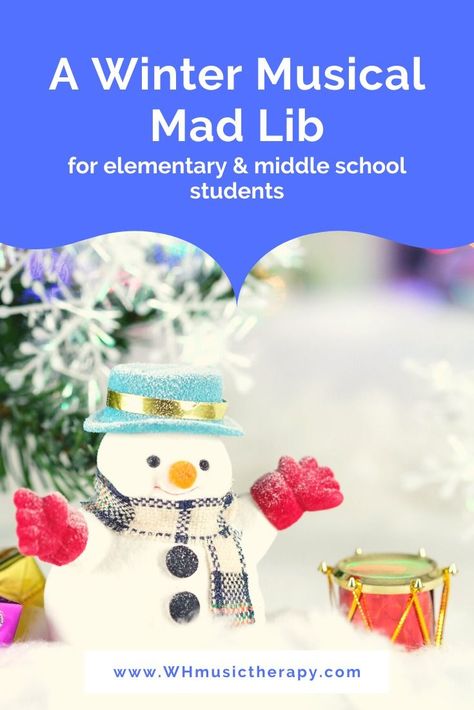 Therapy Session Ideas, Music Games For Kids, Elementary Music Activities, Winter Music, Mad Libs, Music Lesson, Movement Activities, Holiday Music, Music And Movement