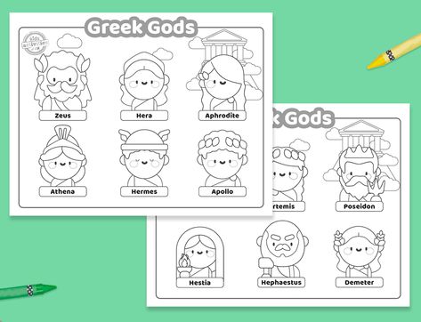 Mythology for Kids: The Twelve Olympian Greek Gods Free Coloring Page and Video Greek Myths For Kids, Europe Geography, Hermes And Apollo, Free Educational Websites, Greek Goddess Of Wisdom, Zeus And Hera, Greek Pantheon, Greek Mythology Gods, Ancient Greek Gods