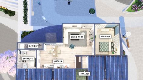 1313 21 Chic Street Sims 4 Floorplan, Sims 4 1313 21 Chic Street, 1313 21 Chic Street Sims 4 Layout, 1313 21 Chic Street Sims 4, Pastel Apartment, Building Hacks, House Flippers, Sims Houses, Sims Builds