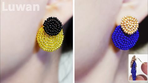 Earring Tutorial Beaded, Beaded Circle Tutorial, Beaded Circle Earrings, Diy Beaded Earrings Tutorials, Circle Beaded Earrings, Bead Patterns Free, Diy Beaded Earrings, Diy Earrings Materials, Seed Bead Patterns Free