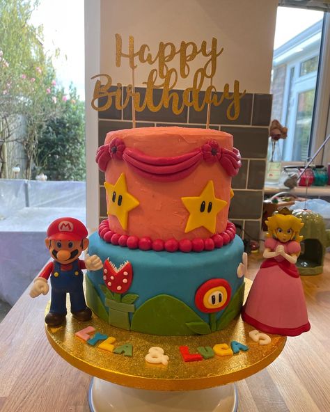 Mario Peach Birthday Cake, Peaches And Mario Birthday, Mario And Peaches Birthday Party, Peaches Mario Birthday Theme, Super Mario And Peach Cake, Princess Peach And Mario Birthday Party, Mario Peach Birthday Party, Mario And Princess Peach Cake, Mario And Peach Party