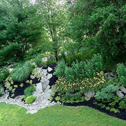 landscaping berms | Landscape Berm | Outdoor Ideas Landscape Mounds, Landscape Berm, Best Landscape, Backyard Privacy, Front Yard Design, Rock Wall, Traditional Landscape, Yard Design, Easy Plants