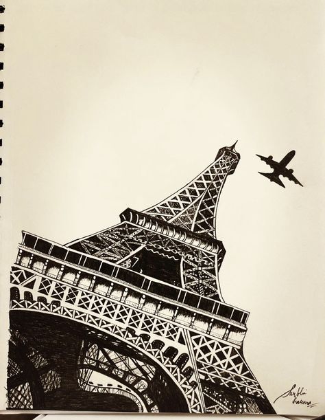 Eiffel Tower Eiffel Tower Outline, Eiffel Tower Sketch, Tower Sketch, Sketch Poster, Pen Drawing, Pencil Sketch, Eiffel Tower, Tower, Sketch