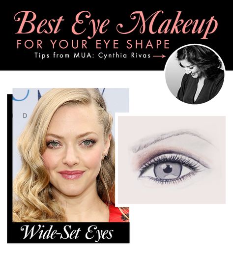 The Best Makeup for Your Eye Shape   | StyleCaster Eye Without Makeup, Cat Eyeliner Tutorial, Makeup For Downturned Eyes, Eye Shape Makeup, Big Eyes Makeup, Wide Set Eyes, Natural Eye Makeup Tutorial, Gorgeous Wedding Makeup, Deep Set Eyes