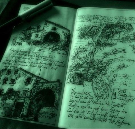 The Story, Pen, Writing, Drawings, Green