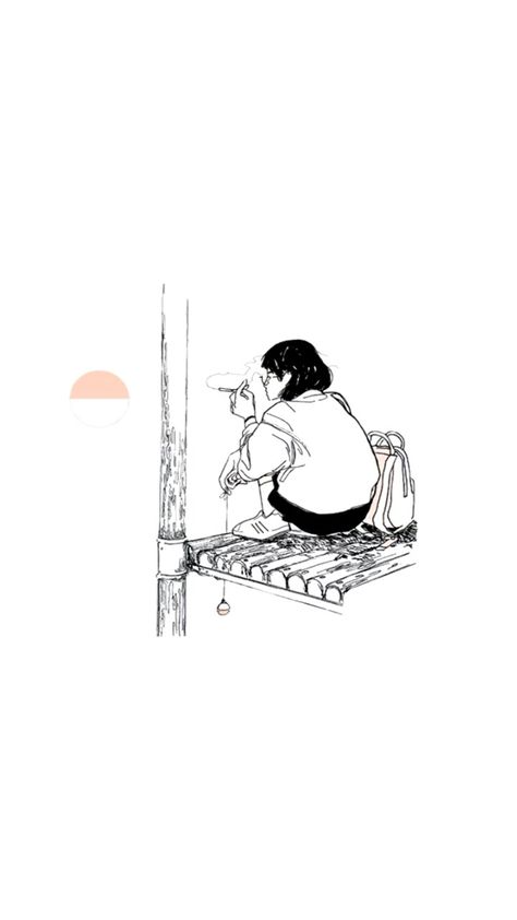 Lofi Tattoo, Aesthetic Lofi Art, Lofi Images, Anime Lofi, Lofi Art, Lofi Aesthetic, Lo-fi Aesthetic, Minimalist Japanese, Easy Cartoon Drawings