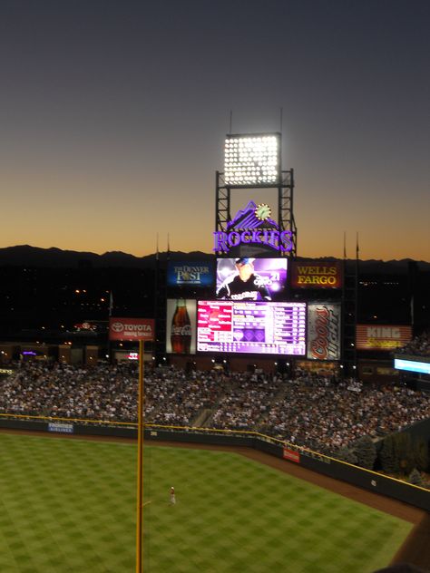 Few things rival an evening game with the Colorado Rockies. #colorado #denver #baseball #rockies University Of Colorado Boulder Aesthetic, University Of Colorado Colorado Springs, Denver Colorado Rocky Mountains, Rockies Baseball, Colorado Rockies Baseball, Denver Travel, Usa Cities, Colorado Rockies, Baseball Games