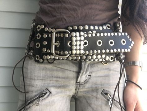 Kidney Belt, Genuine Leather, Silver, Leather, Black