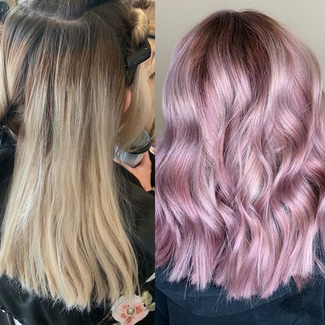 Purple Hair Toner, Dusty Rose Hair Color, Dusty Rose Hair, Rose Hair Color, Toner For Blonde Hair, Hair Toner, Violet Hair, Blonde Hairstyles, Rose Hair