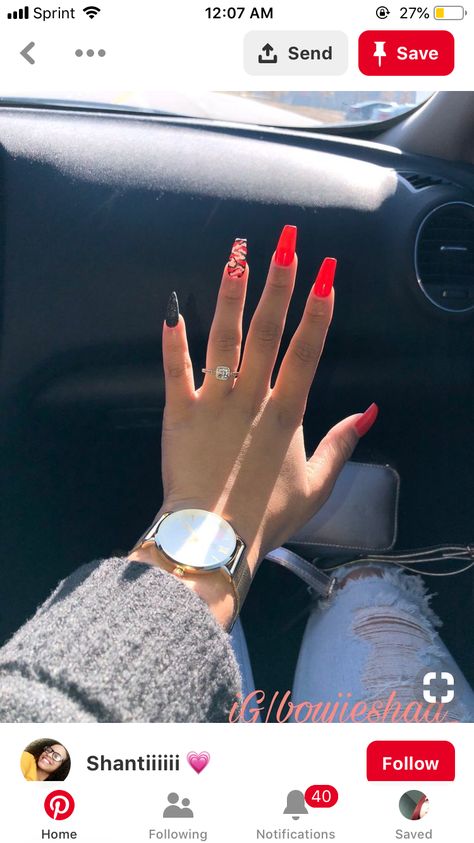 Split Nails, Glam Nails, Coffin Nails Designs, Fire Nails, Pretty Acrylic Nails, Dope Nails, Love Nails, Best Acrylic Nails, Long Acrylic Nails