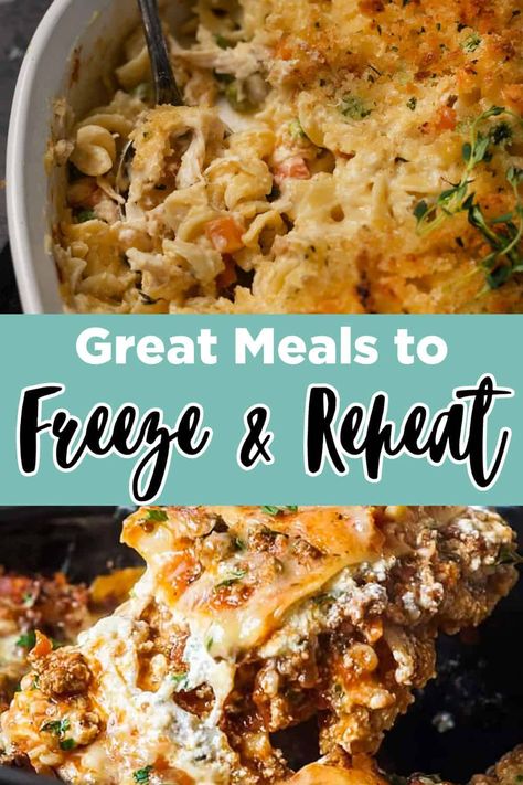 Meals that freeze and reheat well are weeknight saviors and busy-parent heroes! Check out my easy recipes to stock up your freezer! via @thesundaysupper Great Freezer Meals Dinners, Freezer To Oven Meals Dinners, Freezer Friendly Dinners, Crockpot Meals That Freeze Well, Meals To Make And Freeze For Later, Casseroles That Freeze Well Families, Freeze And Dump Crock Pot Meals, How To Freezer Meal Prep, Make Ahead Meals For College Students Freezer Recipes