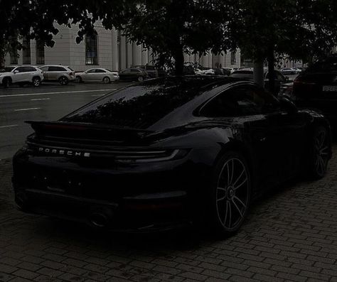 Black Car Astethic, Matte Black Car Aesthetic, Porsche Black Aesthetic, Black Car Aesthetics, Black Porsche Aesthetic, Black Car Aesthetic, Blacked Out Cars, Matte Black Cars, Rich Cars