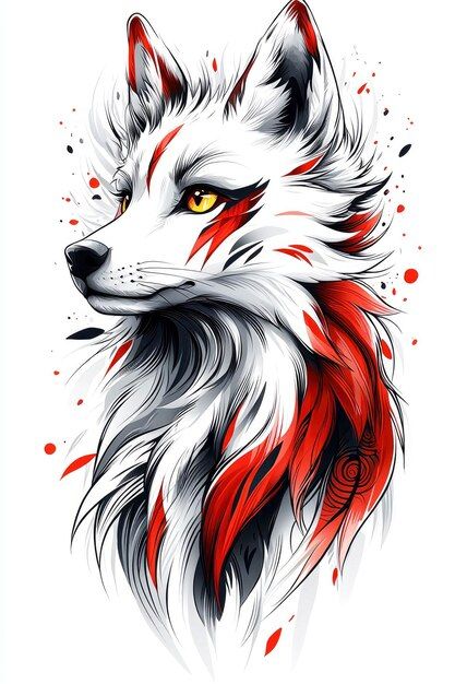 Fire Fox Drawing, Japanese Fox Tattoo Design, Red Fox Photography, Arctic Fox Drawing, Red Fox Art, Fox Tattoo Design, Mystical Wolf, Geometric Wolf, Shiva Tattoo Design