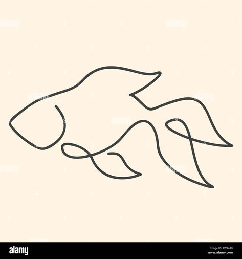 Tiny Goldfish Tattoo, Fine Line Goldfish Tattoo, Small Goldfish Tattoo, Minimalist Fish Drawing, Be A Goldfish Tattoo, One Line Fish Tattoo, Goldfish Line Art, Simple Fish Design, Cute Goldfish Tattoo