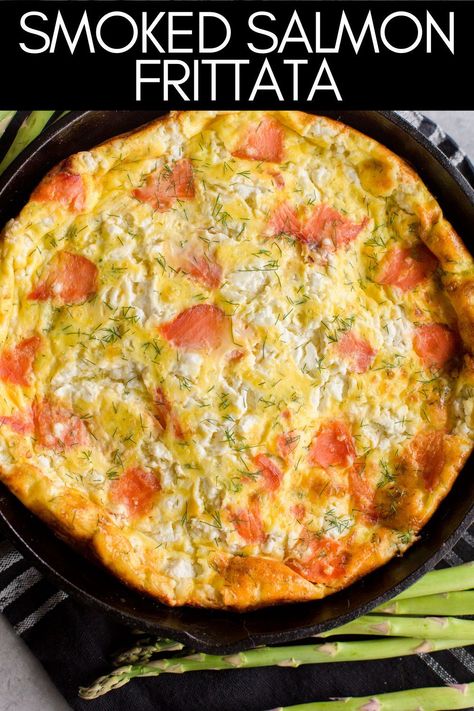 Smoked Salmon Omelette, Fritata Recipe, Salmon Frittata, Smoked Salmon Frittata, Easy Frittata Recipe, Healthy Frittata, Asparagus Frittata, Smoked Salmon And Eggs, Goat Cheese Frittata