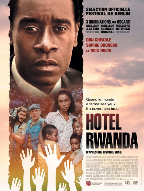 Hotel Rawanda-very sad but a good movie. Hotel Rwanda, Movie Poster, Hotel, Film