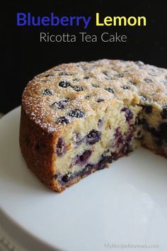 Blueberries Cake, Lemon Ricotta Cake, Lemon Tea Cake, Blueberry Cake Recipes, Blueberry Desserts, Torte Cupcake, Lemon Ricotta, Tea Cake, Blueberry Cake