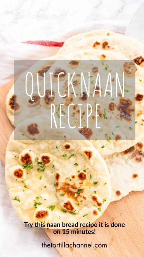 Quick Naan Bread Recipe, Naan Bread Recipe No Yeast, Naan Bread Recipe Easy, Quick Naan, Easy Naan Recipe, Make Naan Bread, Easy Naan, Pain Naan, Homemade Naan Bread