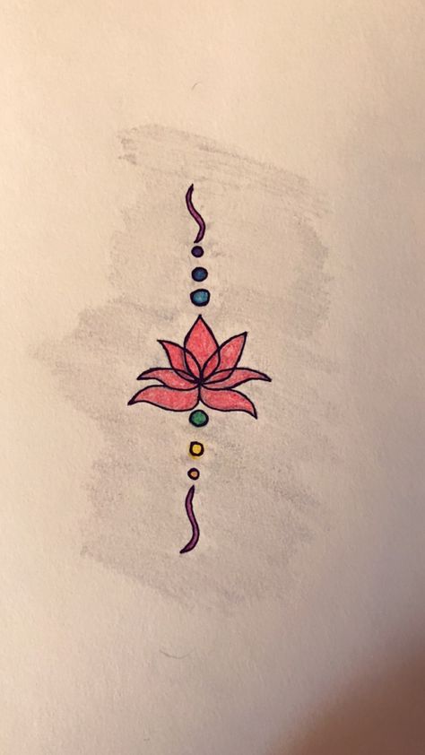 Beautiful chakra tattoo design. The lotus can be whatever chakra drives you, for me its root chakra so the lotus is red. Outer shading is just to show more brightness to the color. Minimalist Chakra Tattoo, Balancing Tattoo, Chakra Tattoo Design, Ink Reference, Chakra Lotus, Colored Tattoo Design, Chakra Tattoo, Chakra Symbols, Chakra Colors