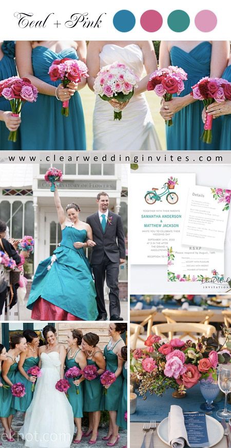 6 Popular Dark Teal Wedding Ideas for Fall Brides – Clear Wedding Invites Teal Mauve Wedding, Teal Bridesmaids Dress, Teal And Pink Wedding Colors, Pink And Teal Wedding Theme, Dark Teal And Pink Wedding, Teal Wedding Colors Schemes, Teal And Pink Wedding, Teal Wedding Ideas, Dark Teal Wedding