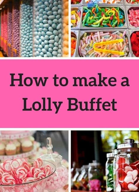 Fundraising Directory & Ideas | How to Make a Lolly Buffet Pto Committees, School Movie Night, Candy Buffet Birthday, Fete Ideas, Cake Stall, Lolly Buffet, Graduation Dinner, Twins 1st Birthdays, Wedding Buffet