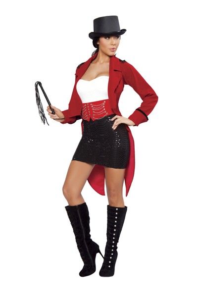 6 PC Deluxe Ring Master Costume includes, Sequin Skirt, Waist Cincher with Chain Detail, Tube Top, Jacket with Shoulder Fringe Detail, Whip, and Top Hat. Polyester. MADE IN USA. MADE IN USA. PLEASE NOTE: Due to the popularity of this item it may take an additional 4 days for processing of this item. 2 Day shipping will not expedite this only the shipping time. For more information please see our Store Policy. Circus Halloween Costumes, Ringmaster Costume, Mermaid Pool, Circus Costume, Halloween 2013, Holiday Costumes, Adult Halloween Costumes, Halloween Costumes For Girls, Halloween Girl