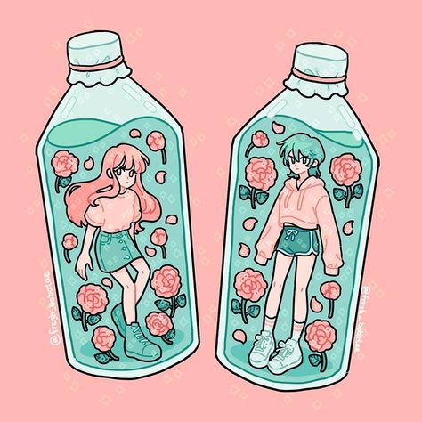 All bottled up! Next I think I’ll do a strawberry milk themed drawing😌 Fresh_bobatae Art, 귀여운 음식 그림, Arte Do Kawaii, Desain Quilling, Posca Art, Stickers Kawaii, Japon Illustration, Cute Kawaii Drawings, Arte Sketchbook