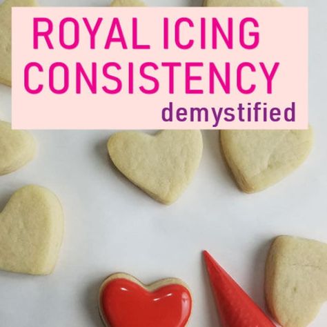 Hani Bacova on Instagram: “I started decorating cookies in 2008. What I have learned over the years is that consistency of royal icing can make your decorating…” Royal Icing Piping Consistency, Hanielas Sugar Cookies, Cookie Decorating Tutorial Videos, Cookies Decorating Videos, Royal Icing Consistency Chart, Royal Icing Consistency, Cookie Decorating Videos, Heart Cookies Decorated, Icing Consistency