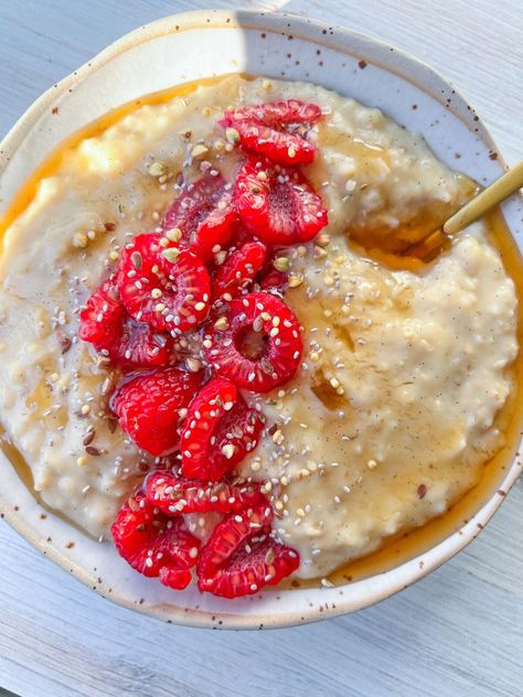 Custard Oatmeal Alternatives To Oatmeal, Vegetarian Oatmeal Breakfast, Eggs In Oatmeal, Egg Oatmeal Breakfast, French Toast Oatmeal, Oatmeal With Eggs Recipes, Beans Eggs Breakfast, Easy Whole Food Breakfast, Breakfast Ideas Light