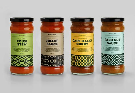 Pepper & Stew | // Bless // Spice Bottle Packaging, Spice Labels Design, Condiment Packaging Design, African Packaging Design, Spice Label Design, African Packaging, Condiment Packaging, Condiments Packaging, Pepper Packaging