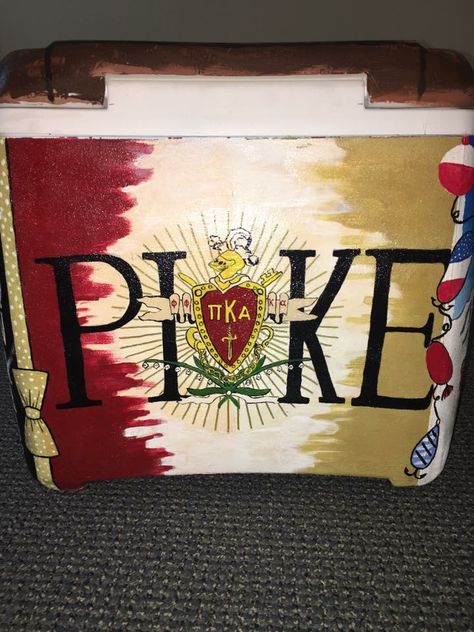 PIKE cooler fraternity crest pi kappa alpha flag Pi Kappa Alpha Cooler, Frat Coolers Formal Pike, Pike Formal Cooler, Pike Cooler Ideas Fraternity, Pike Frat Cooler, Sae Cooler, Ka Cooler, Pike Cooler, Pike Fraternity