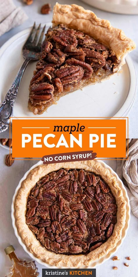 Pioneer Pecan Pie (no Corn Syrup!), Pecan Pie Made With Maple Syrup, Not So Sweet Pecan Pie Recipe, Pecan Pie Maple Syrup, Maple Syrup Pecan Pie, Maple Syrup Pecan Pie Recipe, Pecan Pie With Maple Syrup, Pecan Pie No Corn Syrup Easy, Pecan Pie Recipe Maple Syrup