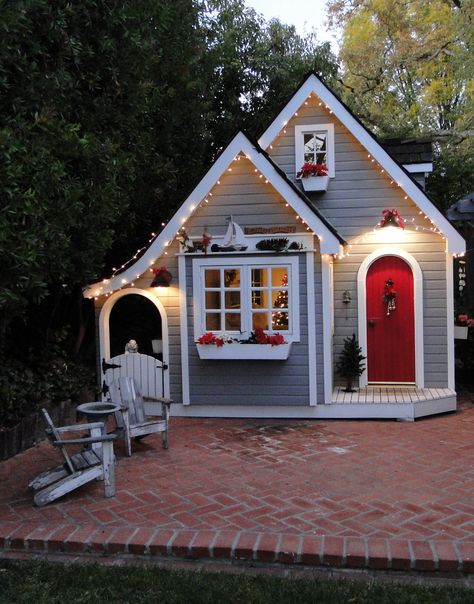 Playhouses | Playhouse Backyard Playhouse Ideas, Tiny House Plans Small Cottages, Small Cottage Designs, Small Cottage House Plans, Backyard Playhouse, Build A Playhouse, Small Cottage Homes, Wendy House, Cottage Floor Plans