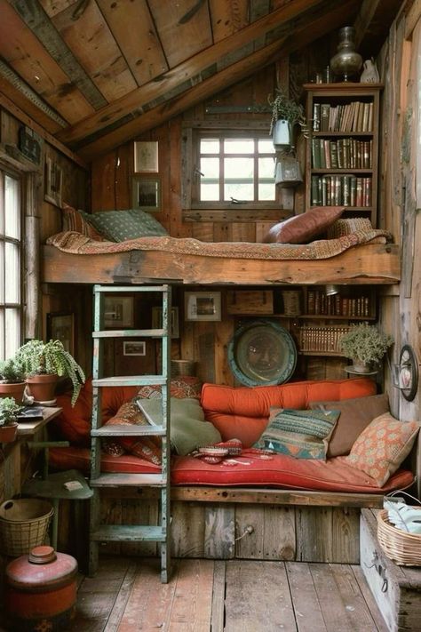 Cozy Cabin Bedrooms, Cabin Bedrooms, Garden Shed Ideas, Comfy Beds, Casa Hobbit, Shed Ideas, Cabin Bedroom, Casa Country, Dream Life House