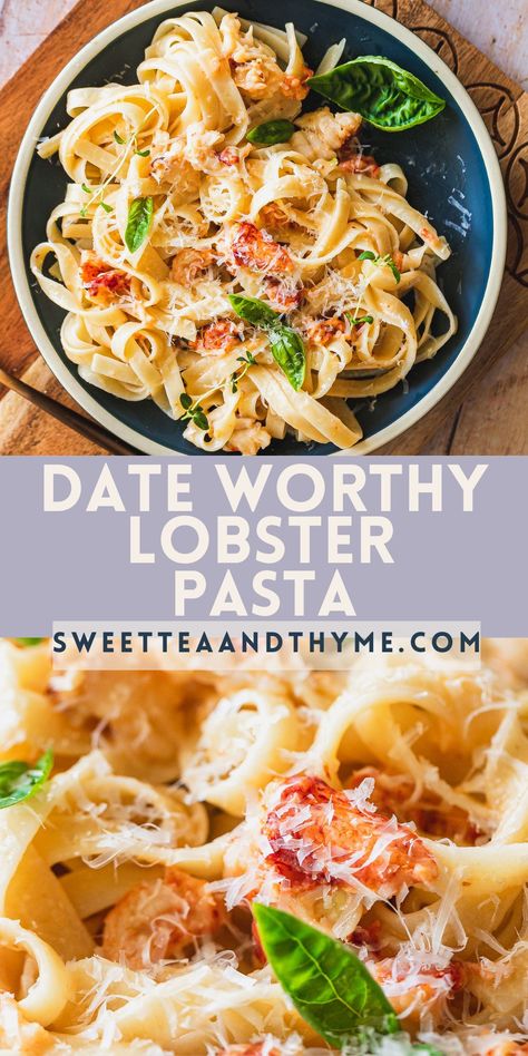 Pasta Recipes With Seafood, Seafood Dinners For Two, Best Pasta Meals, Lobster And Pasta Recipes, Best Lobster Pasta Recipe, Lobster Seafood Pasta, Lobster Shrimp Recipes, Summer Dinner Recipes Seafood, Lobster Recipes Pasta