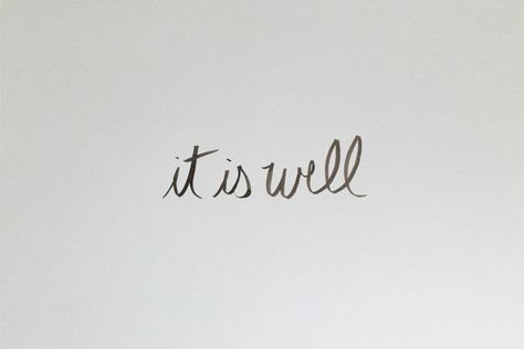 Hymn Tattoo Ideas, It Is Well Tattoo, Well Tattoo, Font Idea, Cream Tattoo, The Small Things Blog, Meaningful Wrist Tattoos, Calligraphy Kit, Small Things Blog