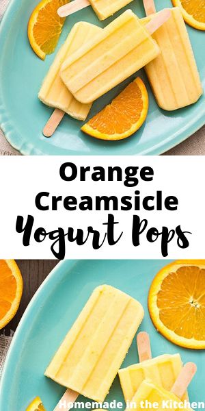 You’re only 4 ingredients away from these refreshing Orange Creamsicle Yogurt Pops. This small batch recipe makes only 4 yogurt pops! #homemadeinthekitchen #orangecreamsicleyogurtpops #homemadepopsicles #summertreats Orange Creamsicle Protein Pops, Orange Creamsicle Popsicle, Healthy Orange Creamsicle Popsicles, Creamsicle Popsicle Recipes, Orange Yogurt, Yogurt Pops, Yogurt Popsicles, Homemade Popsicles, Orange Creamsicle