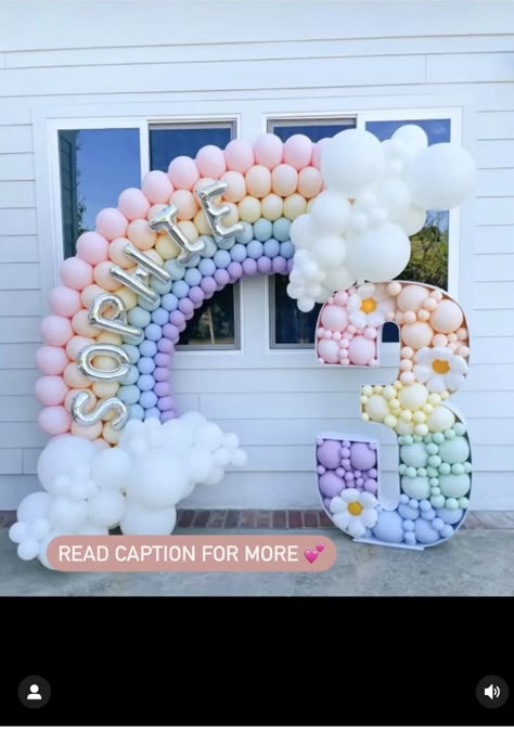 Care Bears Birthday Party, Rainbow Themed Birthday Party, Rainbow First Birthday, Baby Birthday Decorations, Unicorn Themed Birthday Party, Little Pony Birthday Party, Rainbow Unicorn Birthday, Cowgirl Birthday Party