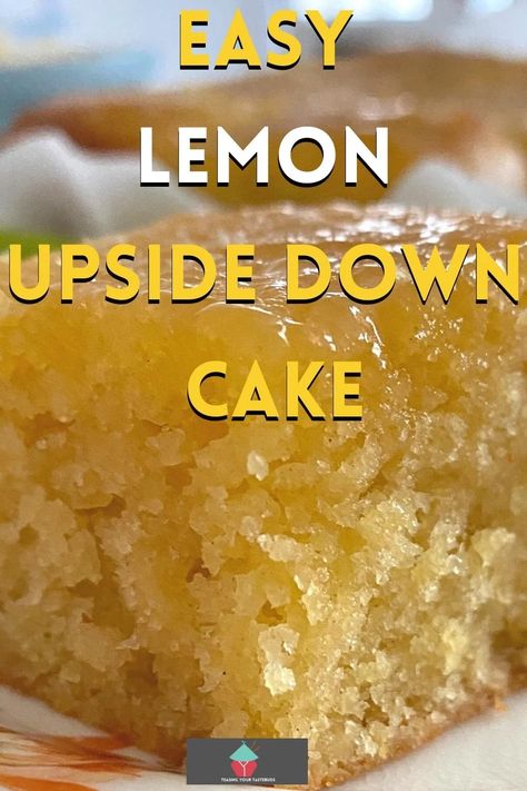 Lemon Upside Down Cake, Recipe Using Lemons, Lemon Whipped Cream, Pretty Cake Stands, Upside Down Cake Recipe, Honey Bun Cake, Lemon Sponge, Homemade Custard, Chilled Desserts